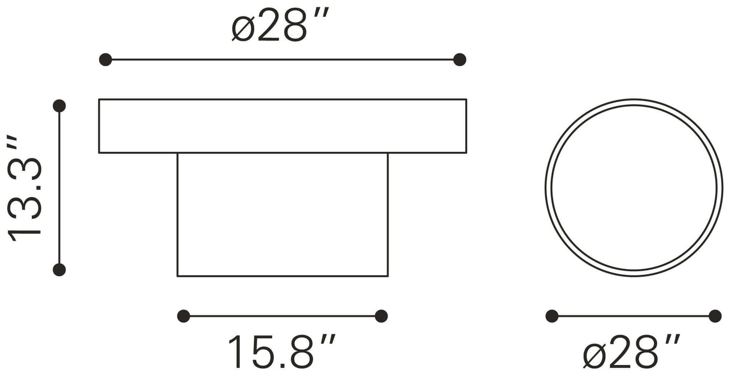 Watson Round Minimalist Wood Center Coffee Table, Black - Revel Sofa