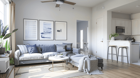 How to Style a Rental Apartment With Furniture You Will Actually Keep in a modern living room with a cozy sofa and stylish decor.