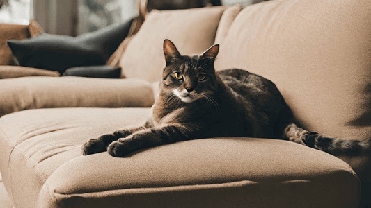 Cat lounging on stylish pet-friendly furniture, showcasing comfort and contemporary design.