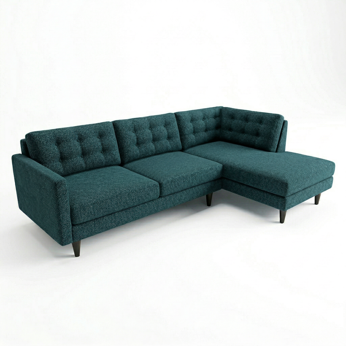 Talmadge Sectional Sofa – 120" L-Shaped, Made in USA - Velvet Antique Peacock - Velvet (7)