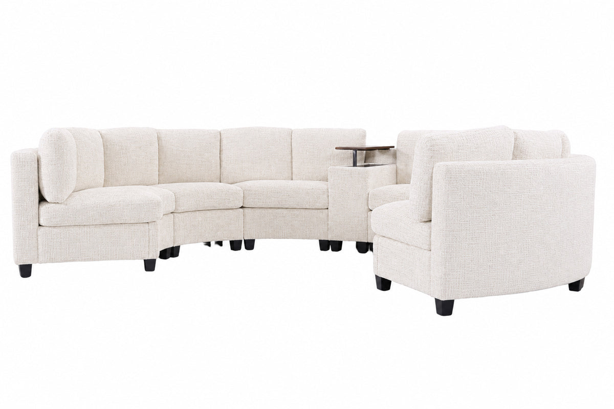 Harlow Curved Modular Sectional - Beige (19)