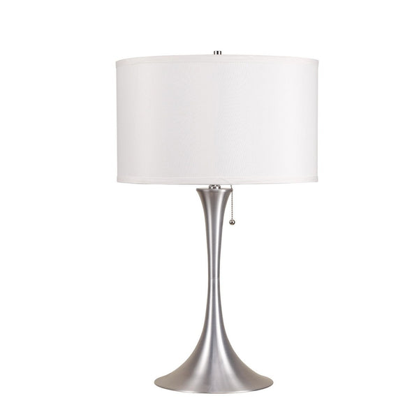 Loretta Brushed Silver Metal Table Lamp – 27.5