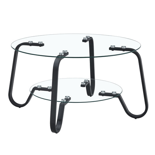 Lorne Black Metal & Tempered Glass Coffee Table