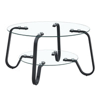 Lorne Black Metal & Tempered Glass Coffee Table – 31.5