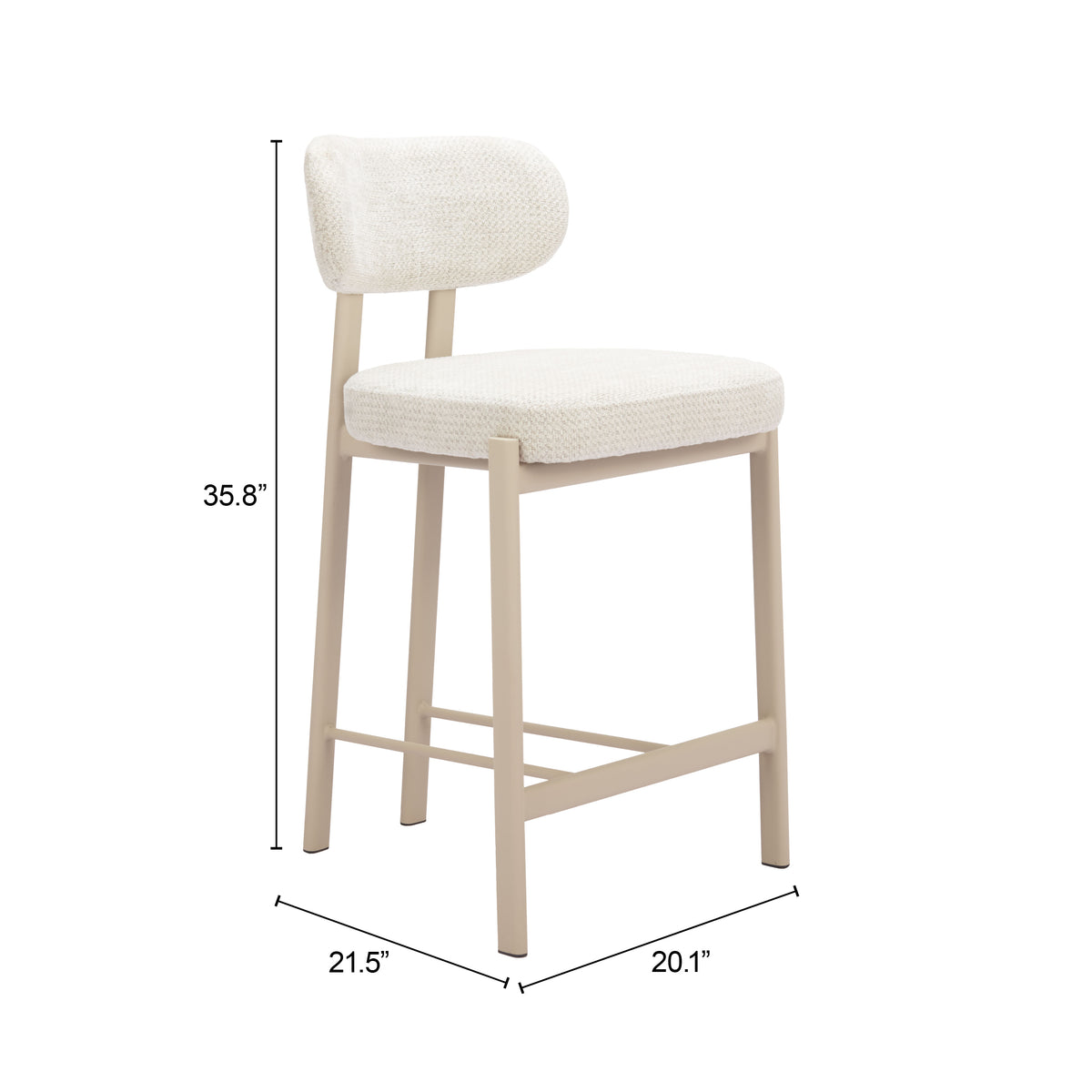 Aurea Light Gray Counter Stool (Set of 2)