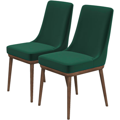 Kate Velvet Dining Chair – 36.6" Mid-Century Modern Solid Wood Dining Chairs (Set of 2)