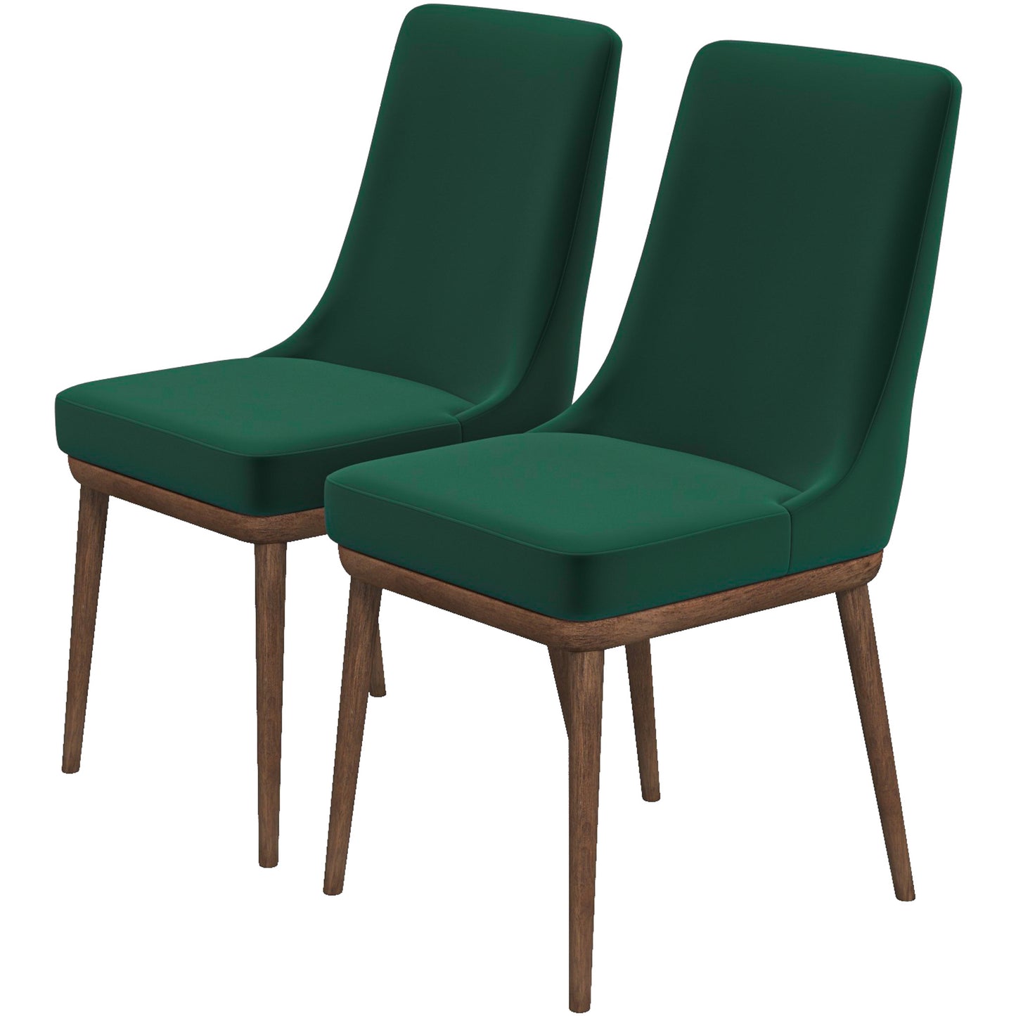 Kate Velvet Dining Chair – 36.6" Mid-Century Modern Solid Wood Dining Chairs (Set of 2)
