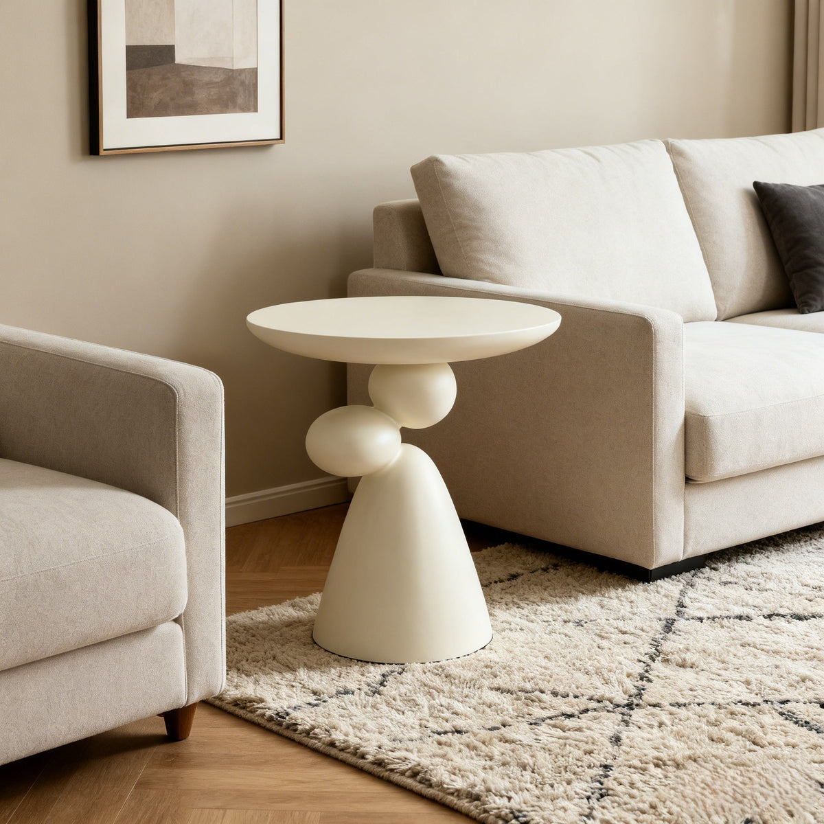Edric Fiberglass Corner End Table