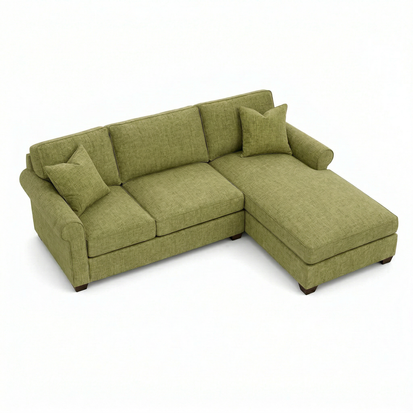 Irlanda Upholstered L-Shaped Sectional – 120" Made-in-USA Sectional Sofa - Notion Appletini - Fabric (9)