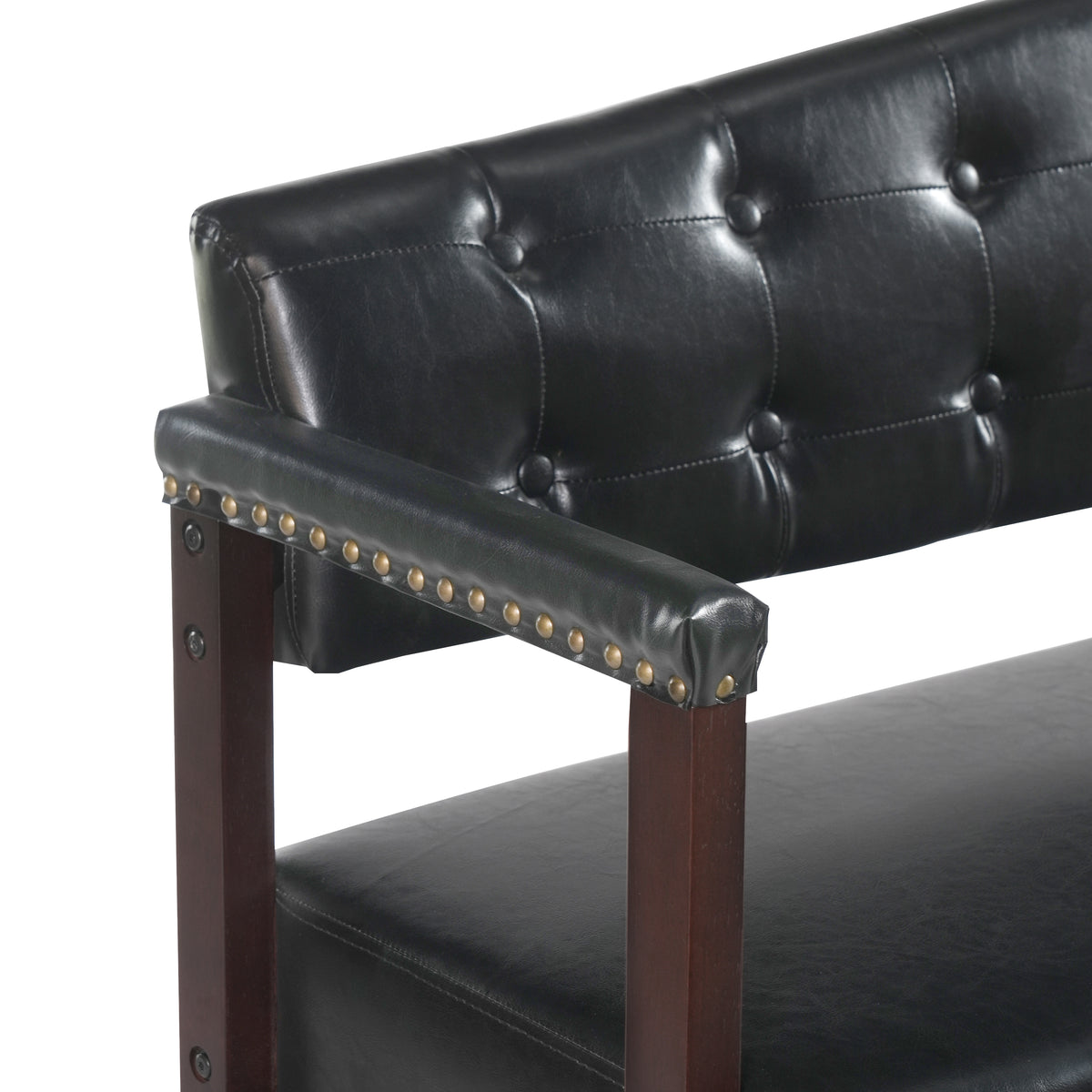 Ludlow Button-Tufted Faux Leather Bench Set