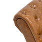 Barrington Chesterfield faux leather sofa in light brown