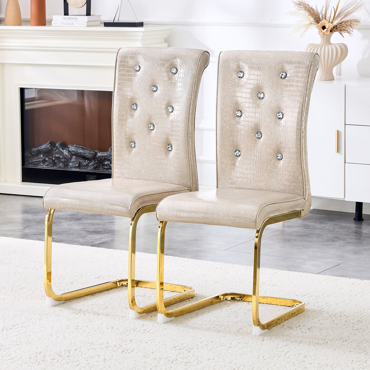 Kinsey Beige, Gold Legs, Set of 4