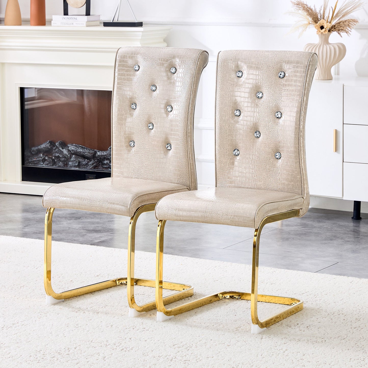 Kinsey Beige, Gold Legs, Set of 4
