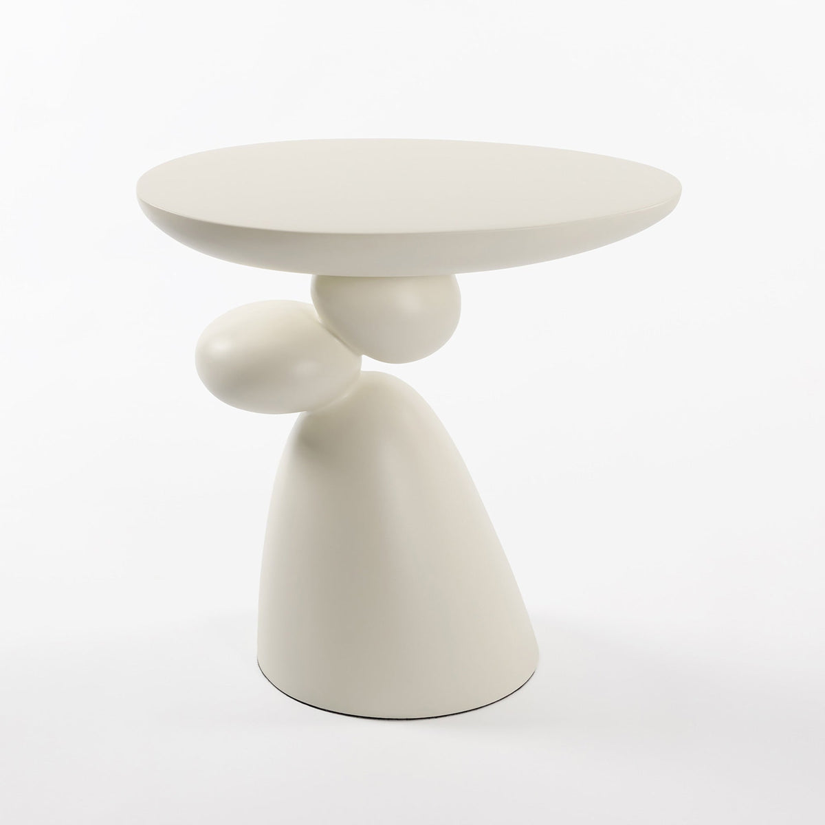 Edric Fiberglass Corner End Table in Milk White