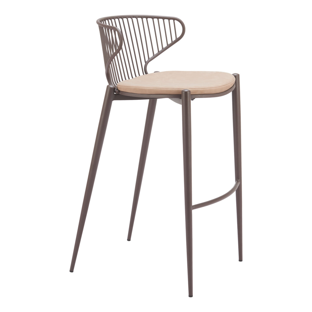 Silues Taupe & Brown Barstool (Set of 2)