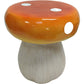 Elio Resin Mushroom Statue Stool in Orange