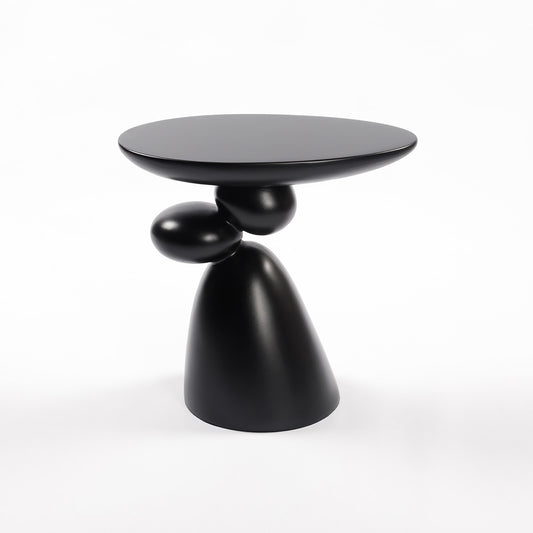 Edric Fiberglass Corner End Table in Black