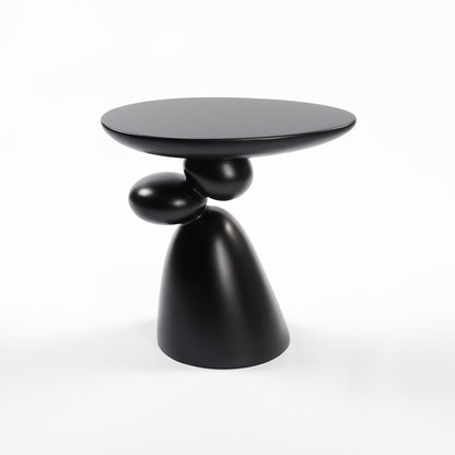 Edric Fiberglass Corner End Table in Black