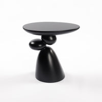 Edric Fiberglass Corner End Table in Black