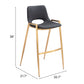 Desi Barstool (Set of 2) in Black & Gold