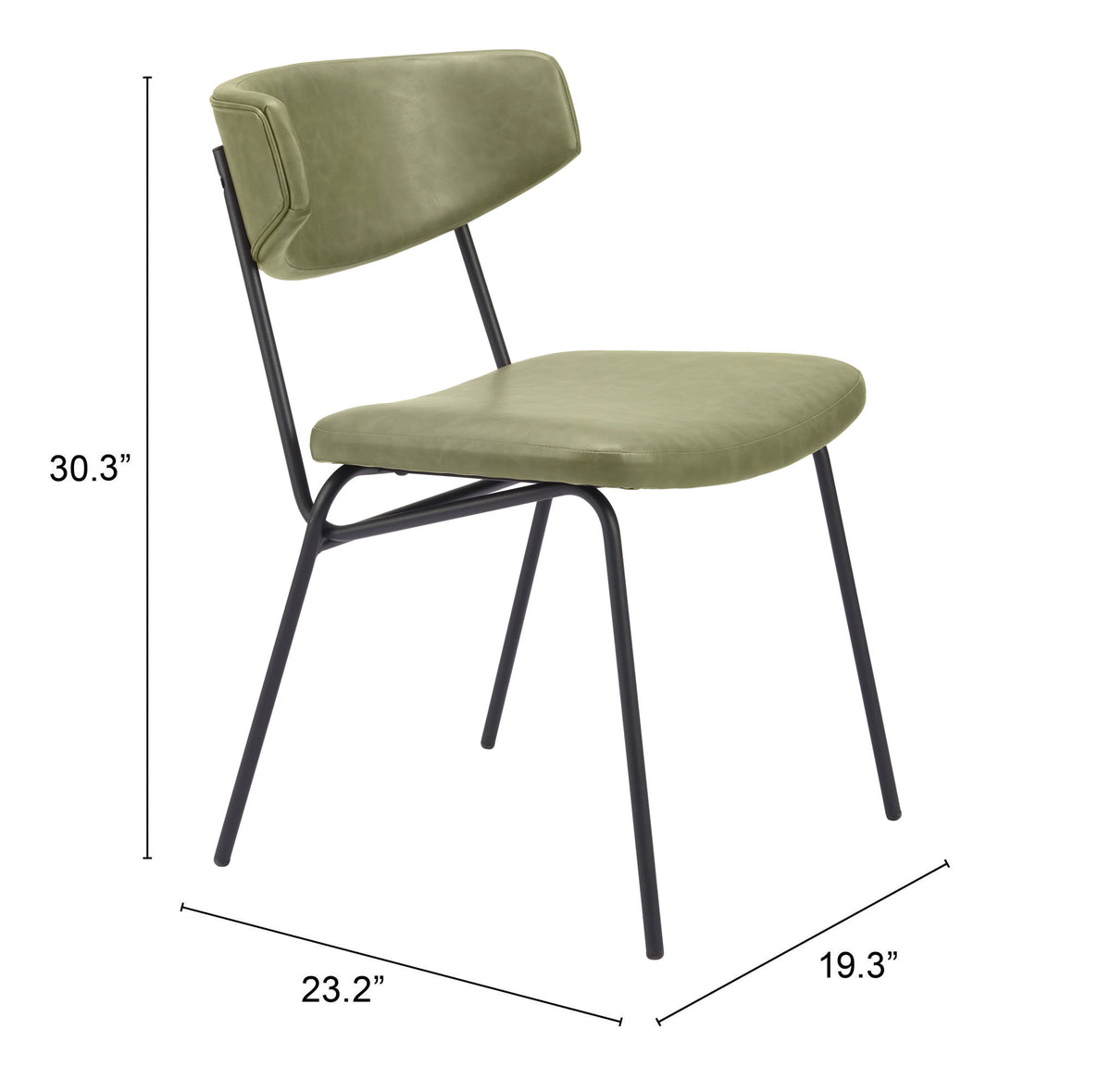 Charon Dining Chair (Set of 2) in Green