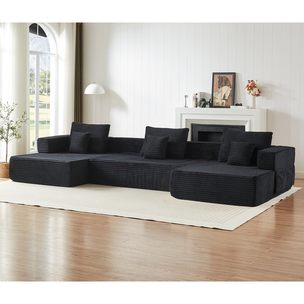 Sorrel U-Shaped Modular Sofa - Black (1)