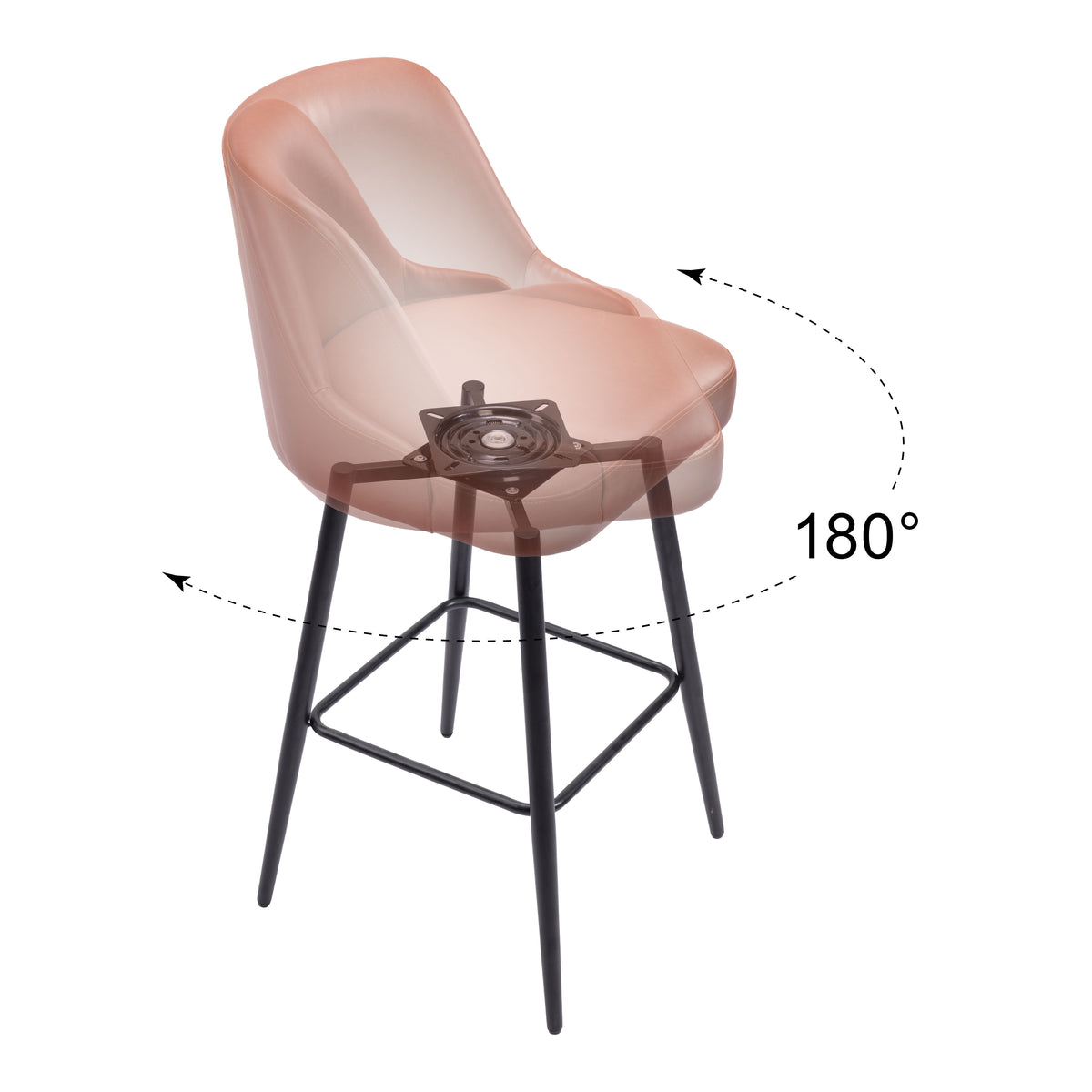 Keppel Swivel Barstool in Brown