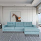 MCM Blue Tufted Back L Shaped Sofa Sectional 108'