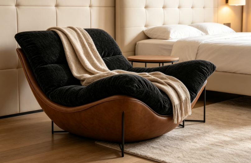 Oberon lounge chair in black