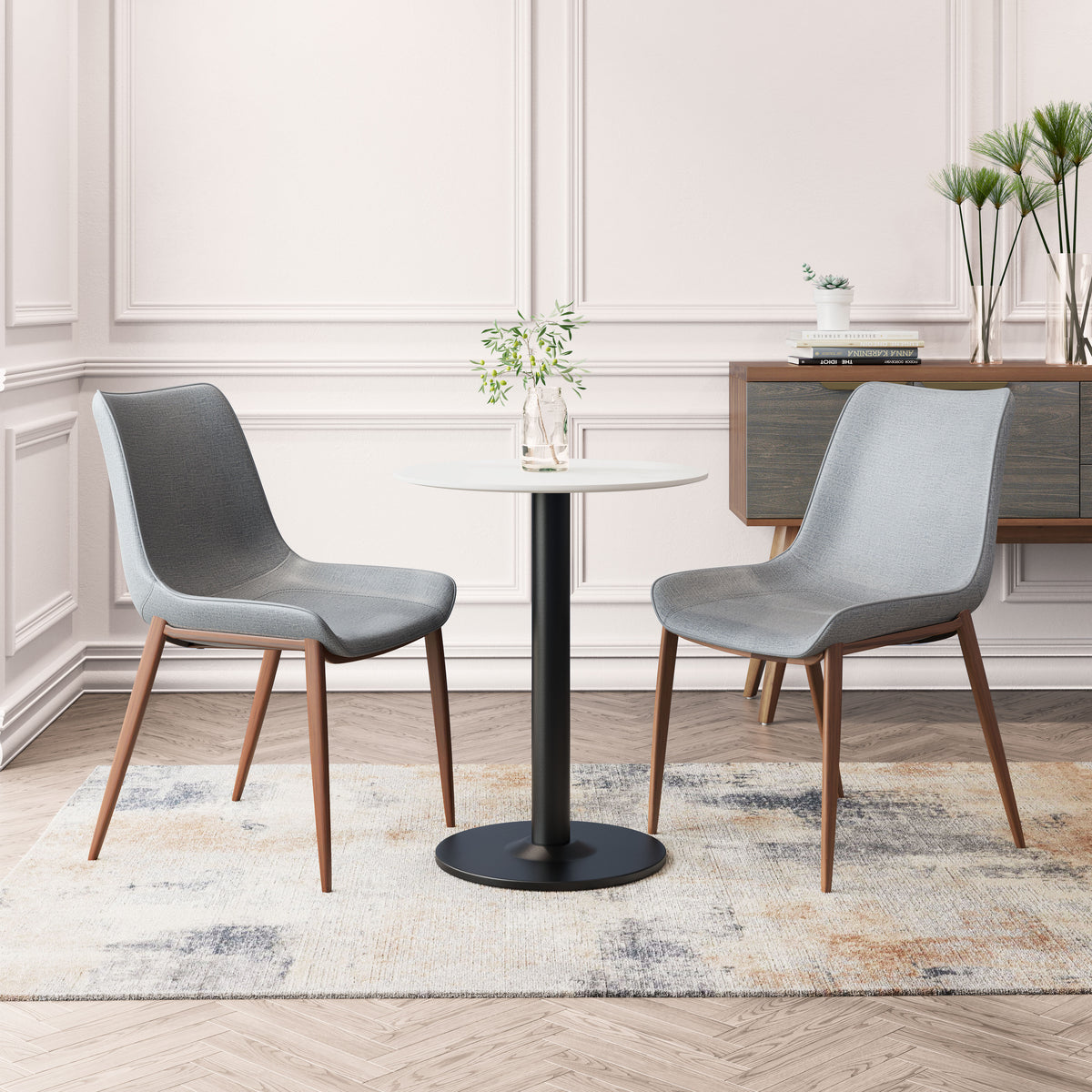 Magnus Dining Chair (Set of 2) in Slate Gray & Walnut