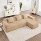 Dorin Corduroy Modular Sectional in Camel, 3-Seat L-Shape