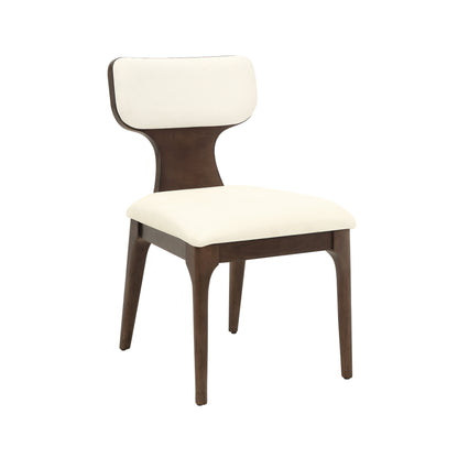 Koen Beige Chenille & Brown Oak Dining Chair (Set of 2) – 33" Padded Side Chairs