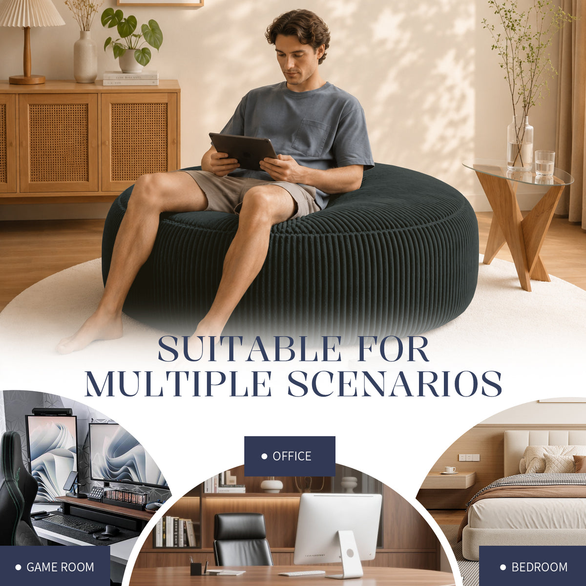 Selwyn Corduroy Bean Bag Chair