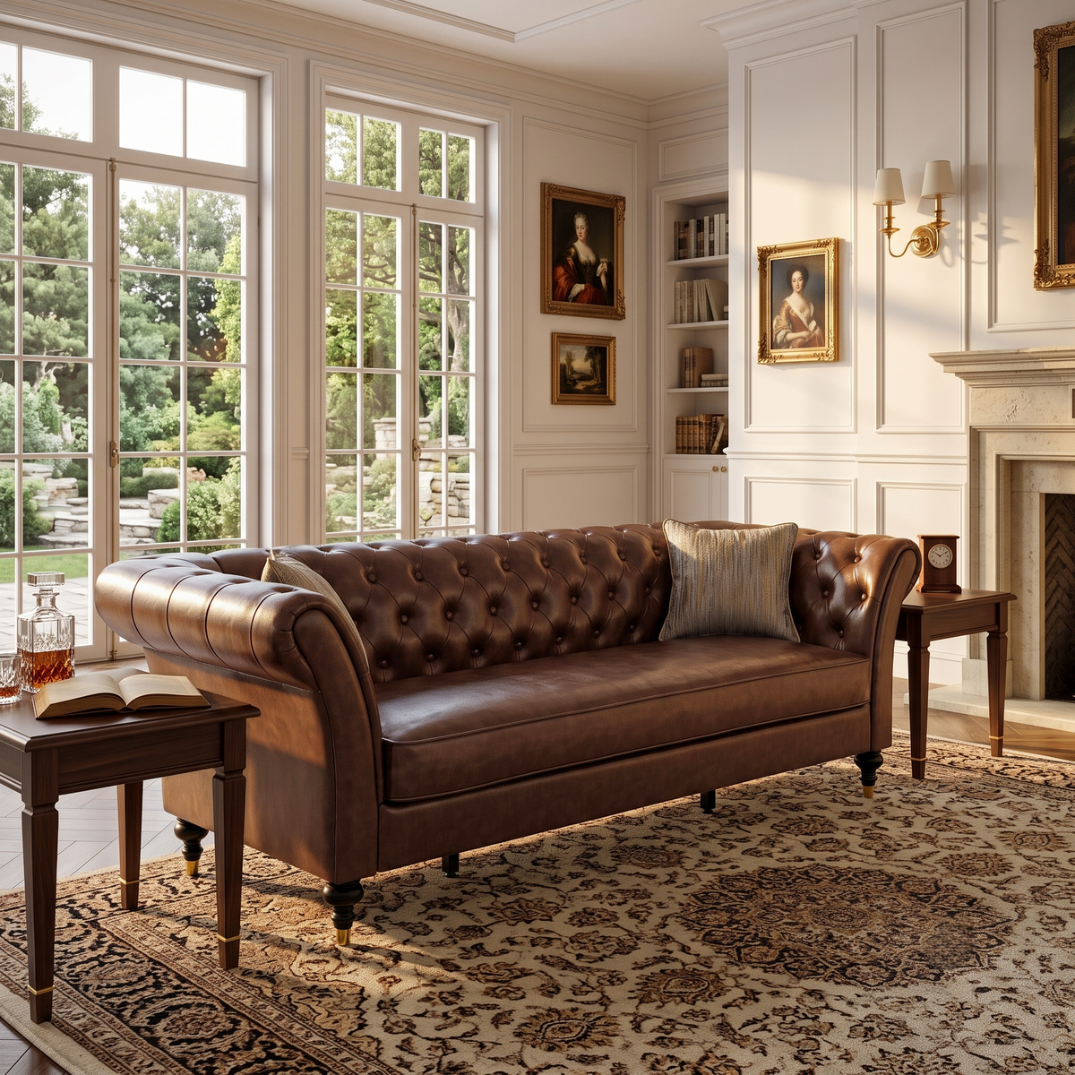 Barrington Faux Leather Chesterfield Sofa