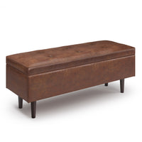 Shay Dark Brown Faux Leather Ottoman – 17.7