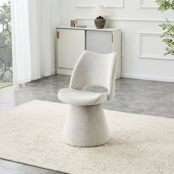 Wolcott Off-White Velvet Swivel Dining Chair – 24.6