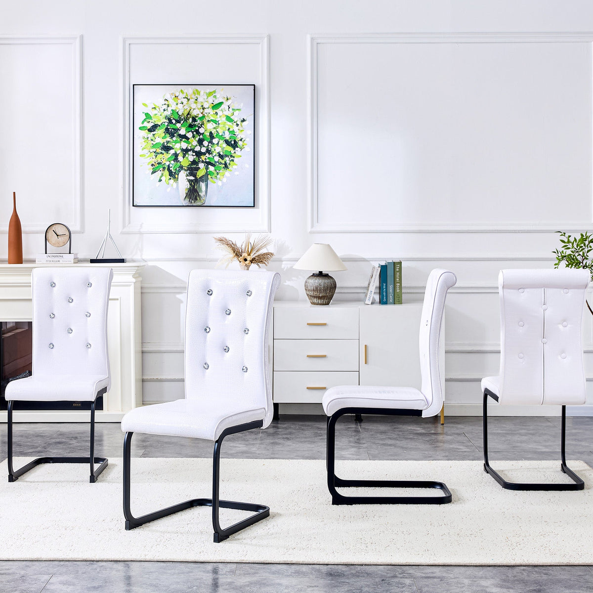 Kinsey White, Black Legs, Set of 2