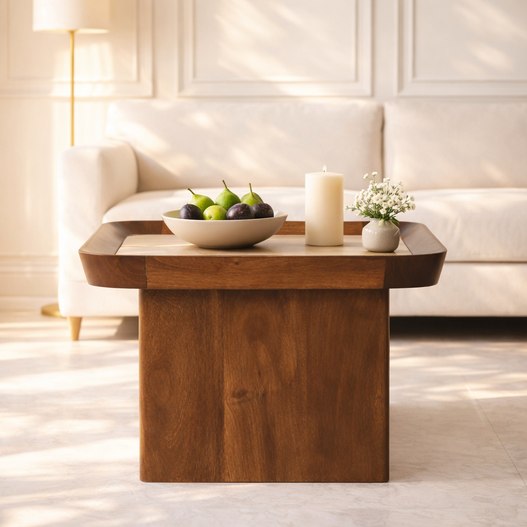 Edda Brown Wood Coffee Table