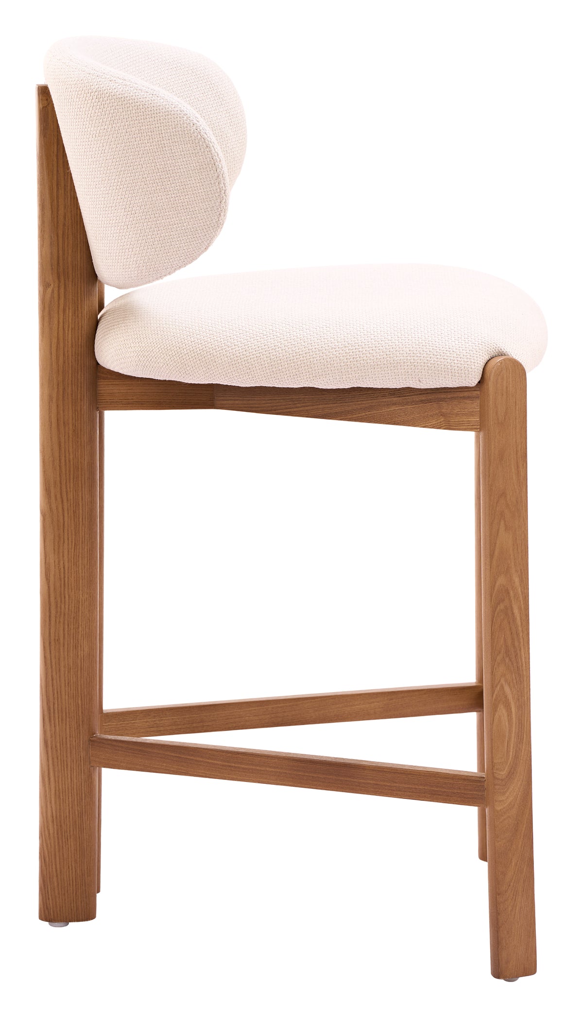 Rosetta Beige & Walnut Counter Stool (Set of 2)