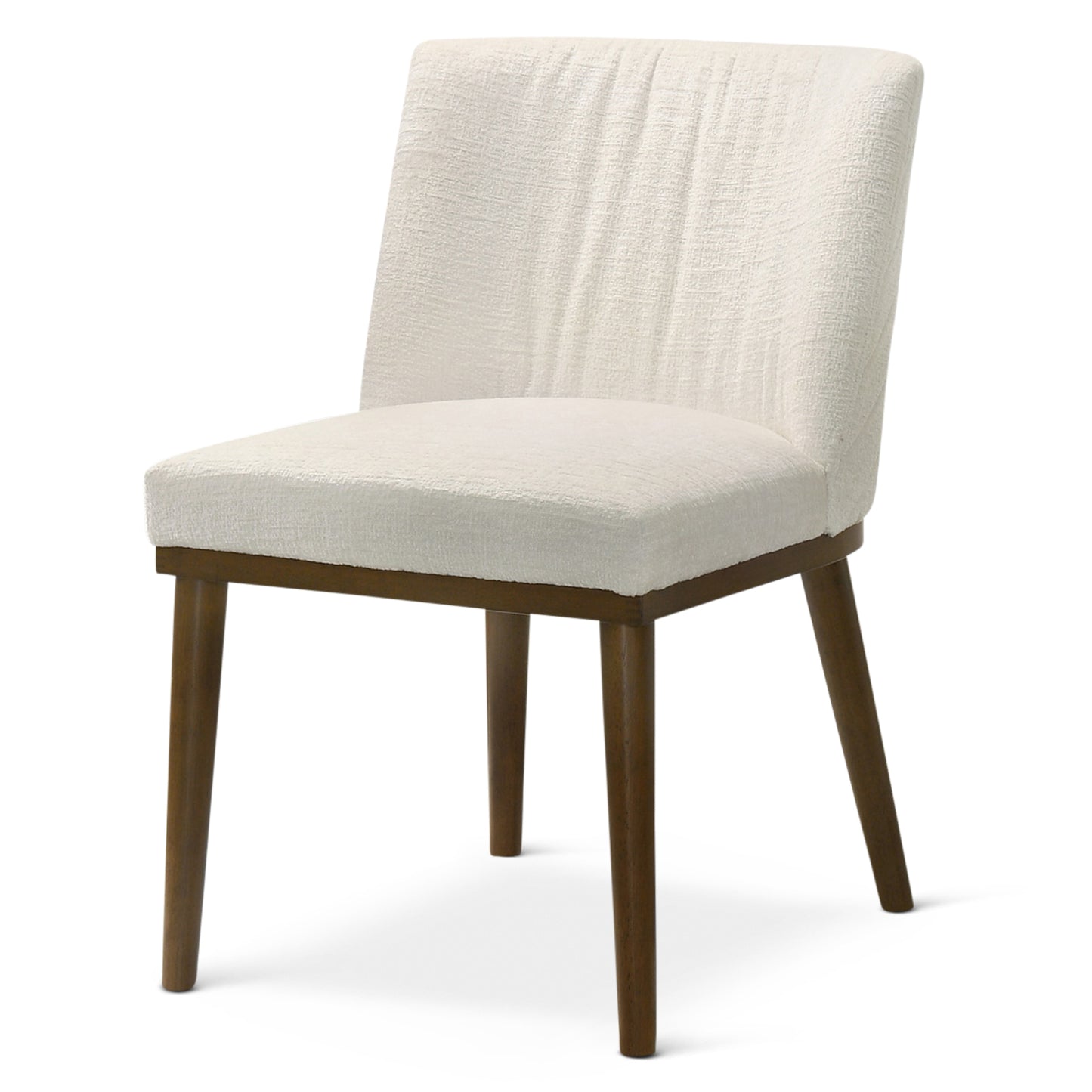 Daley White Fabric Dining Chair – 31.3" Mid-Century Upholstered Dining Chairs (Set of 2)