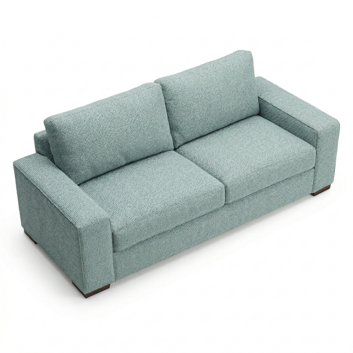 Modena Sofa 92" – Made in USA Square-Arm Sofa (7 Fabrics) - Leslie Robins Egg - Fabric (11)
