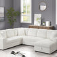 Jorvik sectional sofa in cream velvet