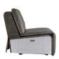 Metier Modern Industrial Power Recliner Lounge Chair, Gray Leather & Aluminum - Revel Sofa 