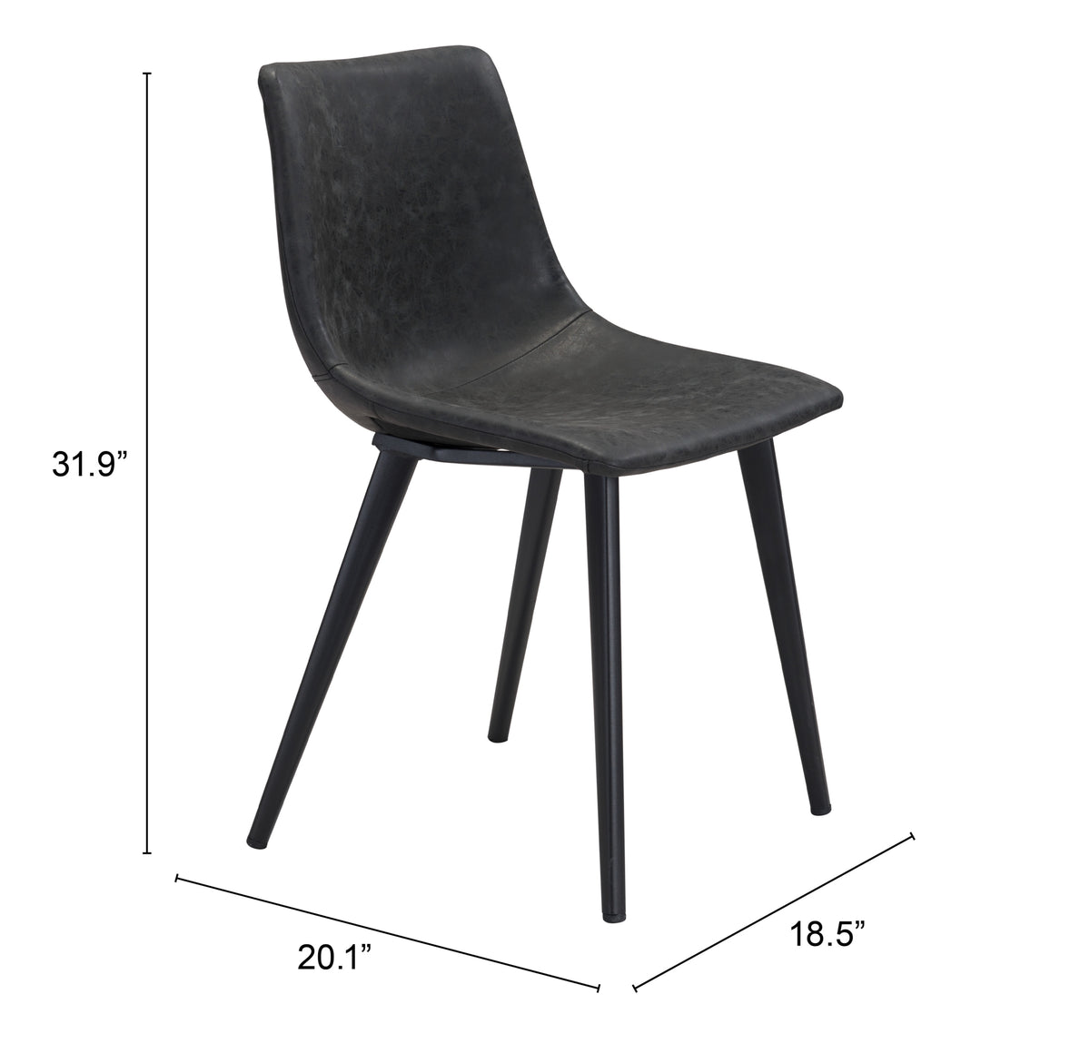 Daniel Dining Chair (Set of 2) in Vintage Black