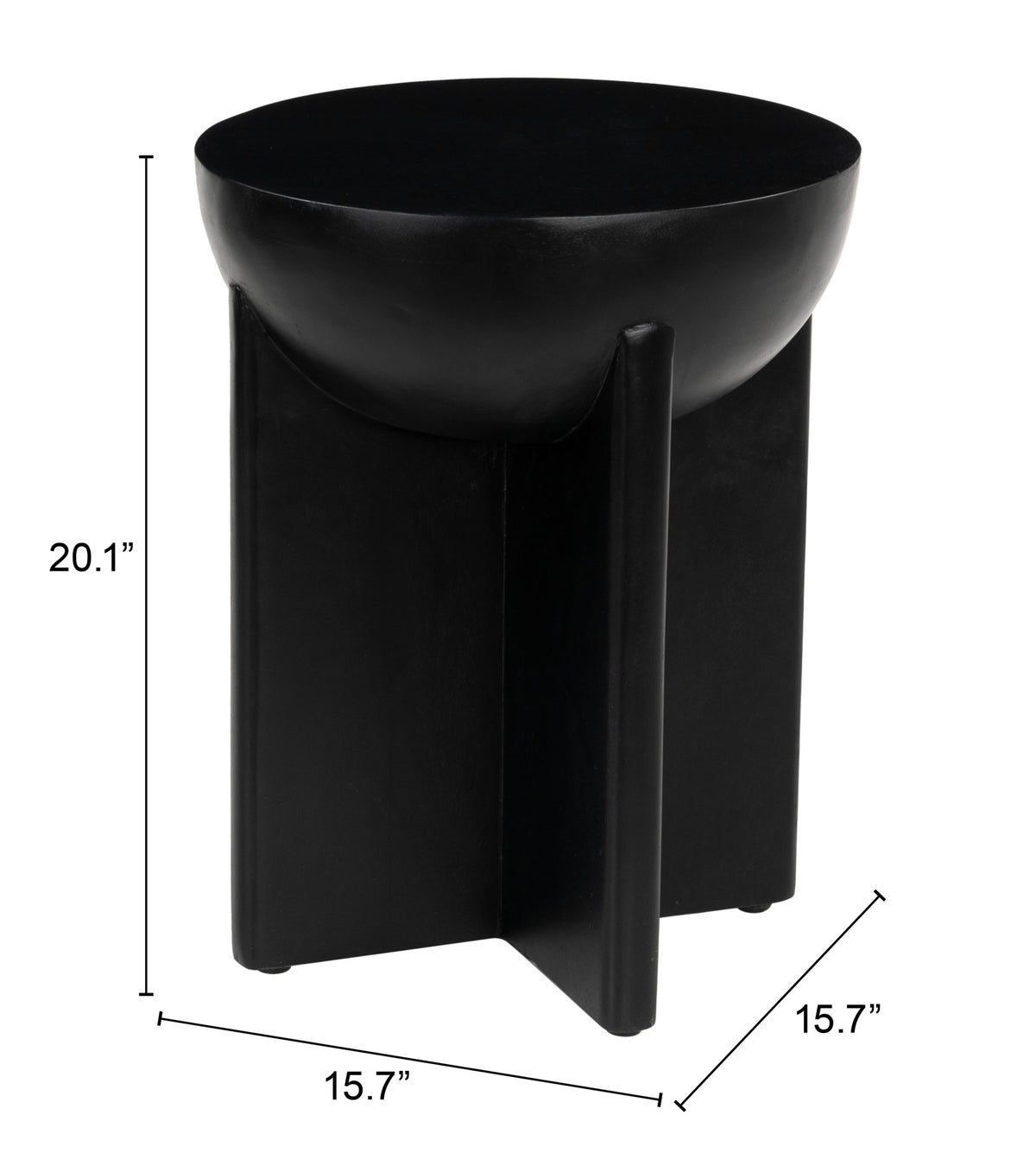 Tume Black Side Table