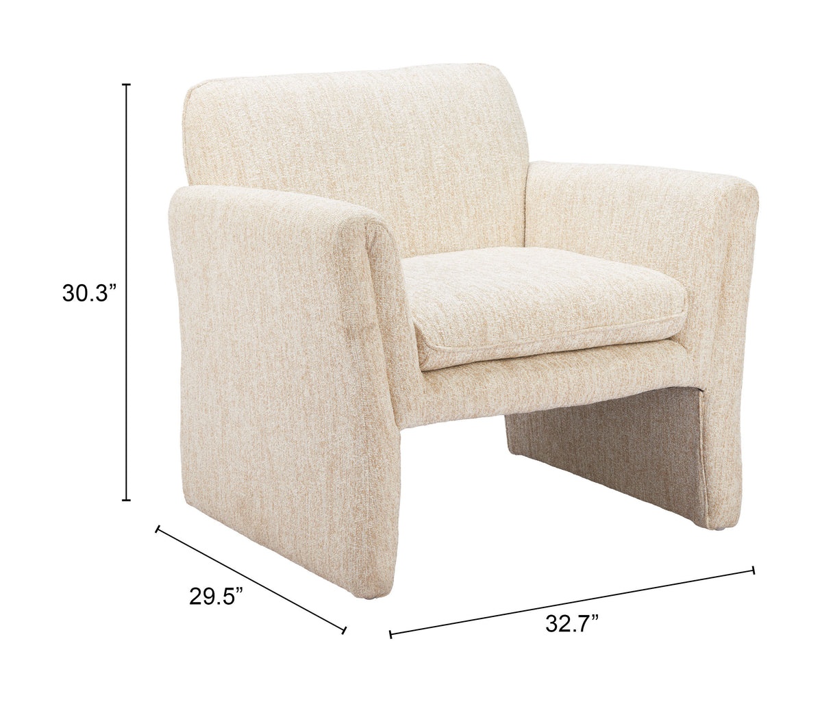 Dobra Oatmeal Beige Accent Chair