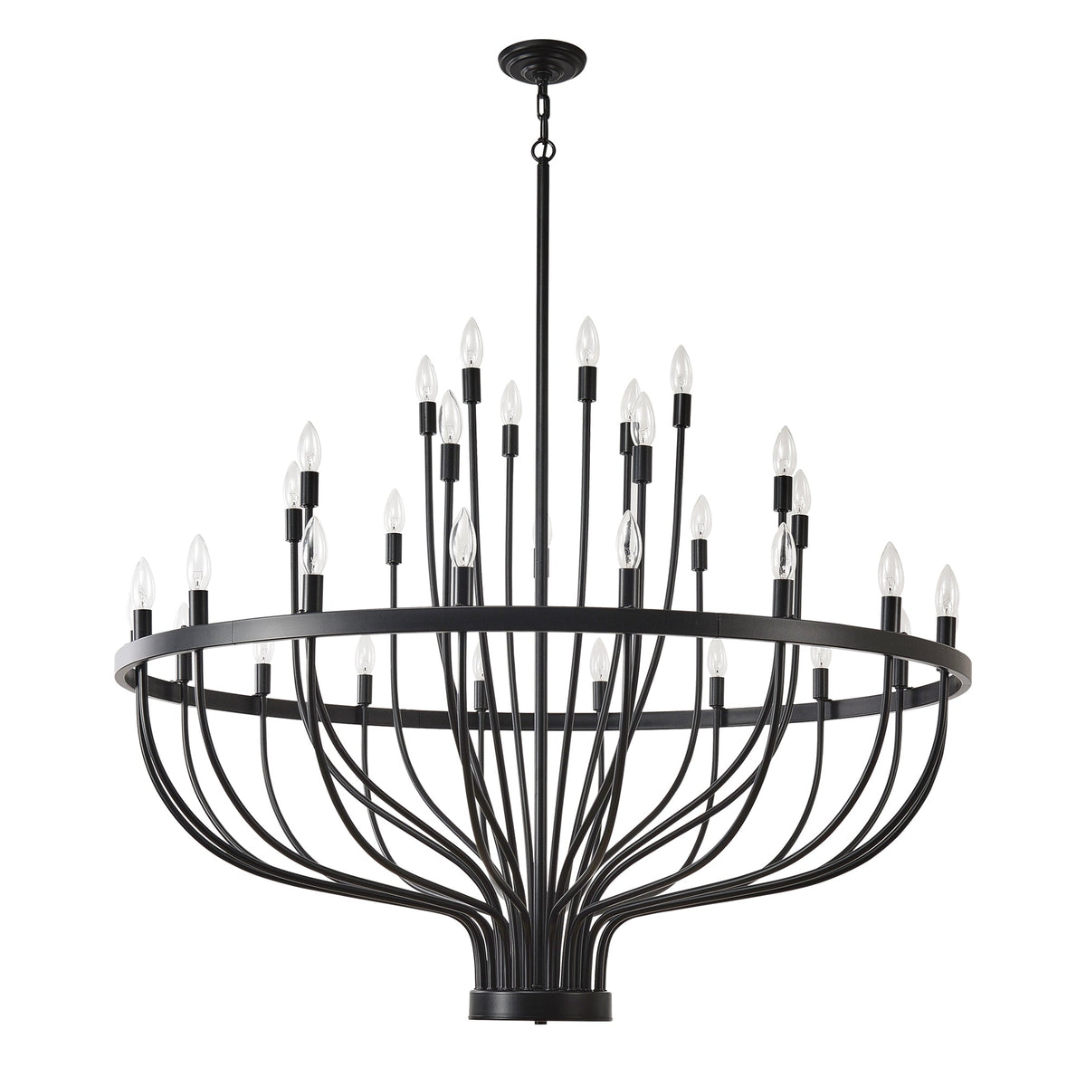 Daxton Black Iron 33-Light Chandelier 47 inch