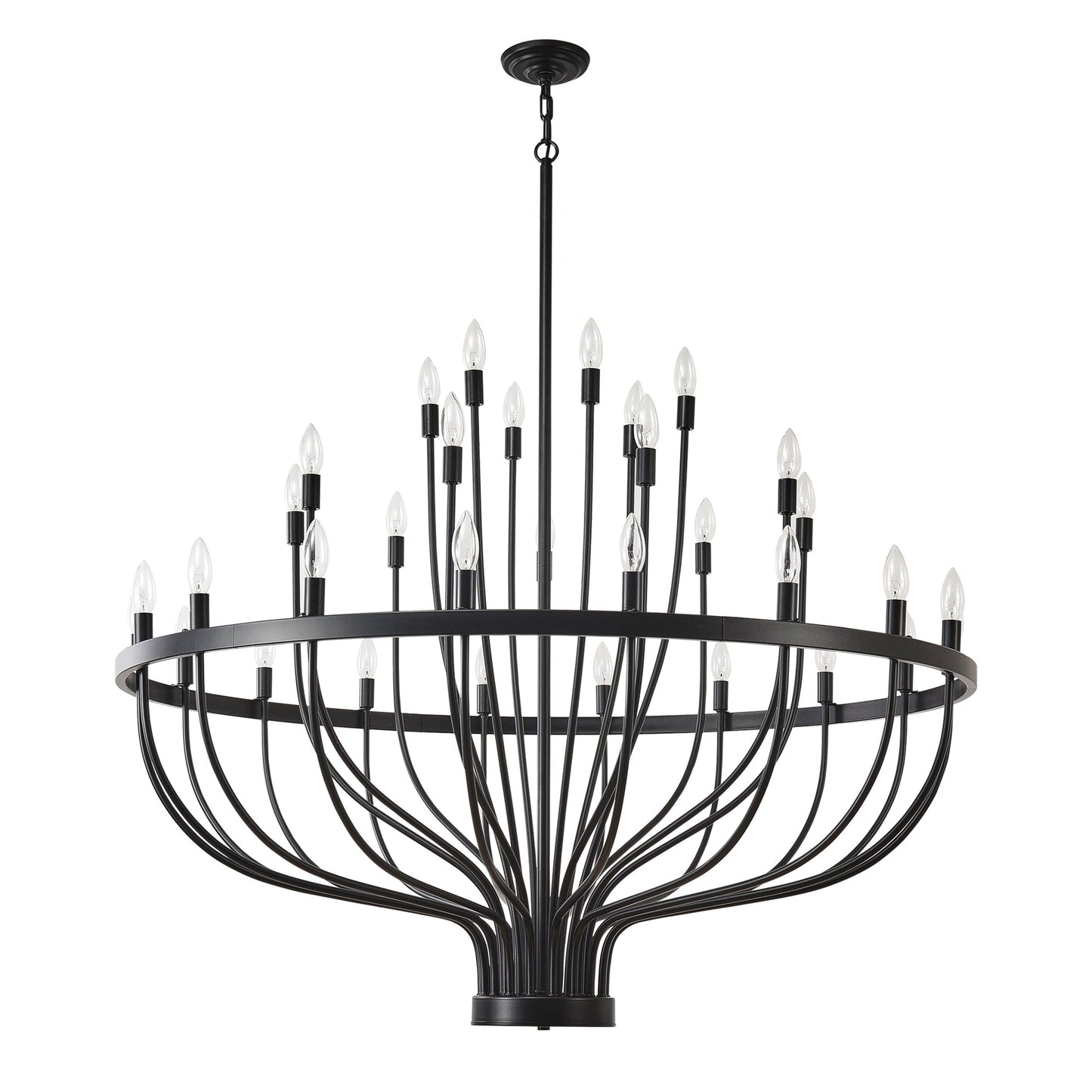 Daxton Black Iron 33-Light Chandelier 47 inch