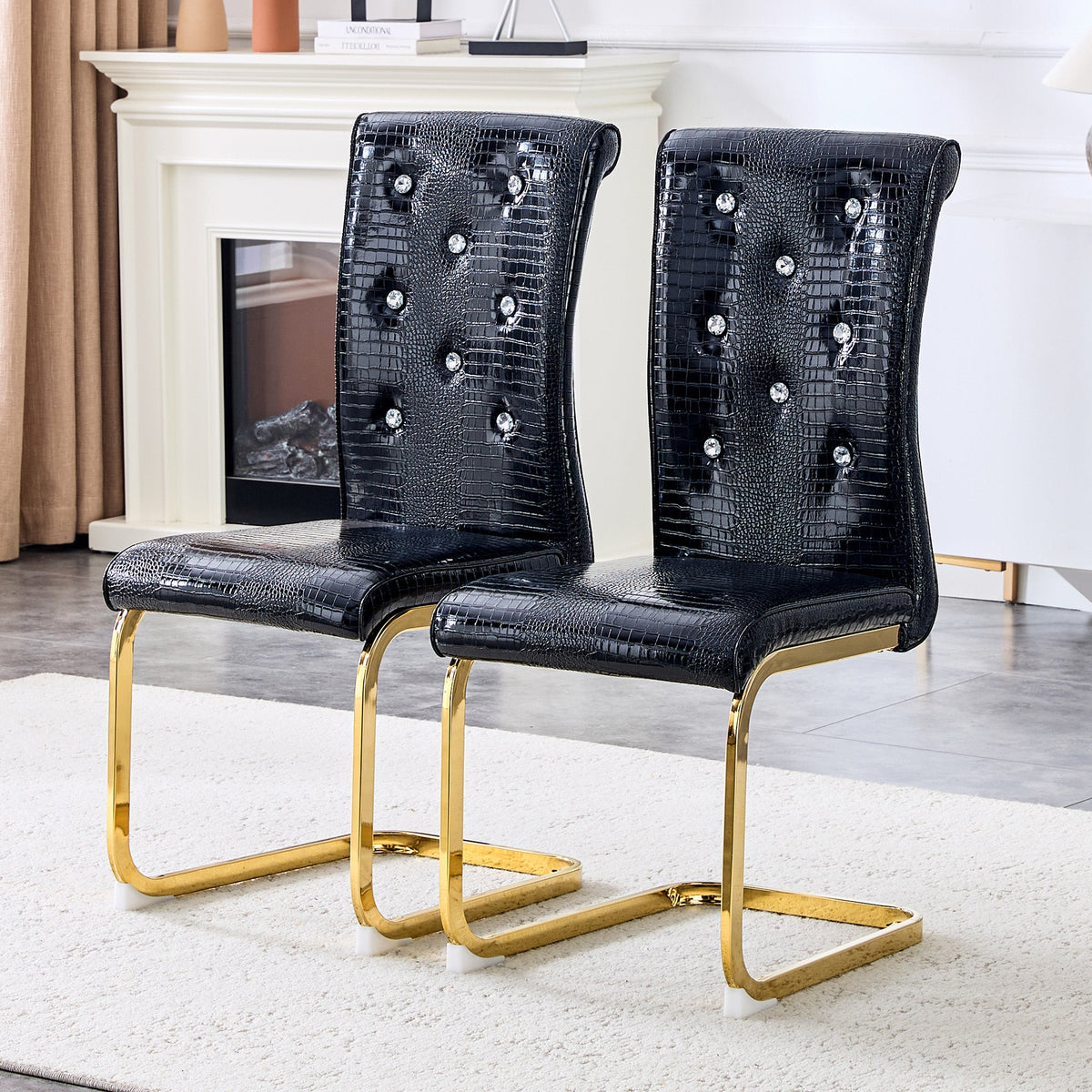 Kinsey Black, Gold Legs, Set of 2