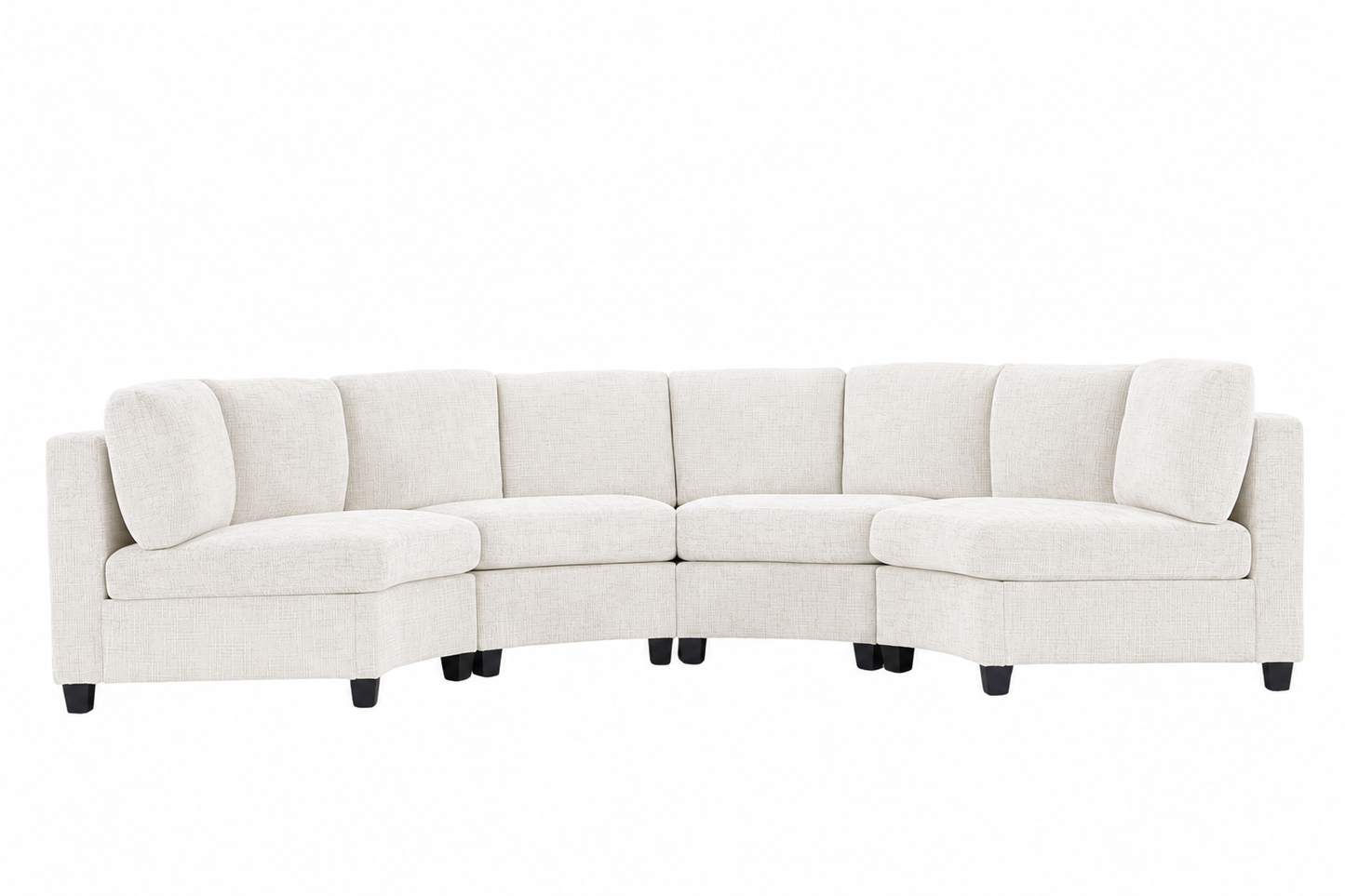 Rosalind Chenille Curved Modular Sectional – 4-Seat Sofa - Beige (12)